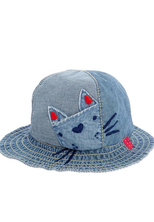 Next - Cat Applique Hat Mid Blue