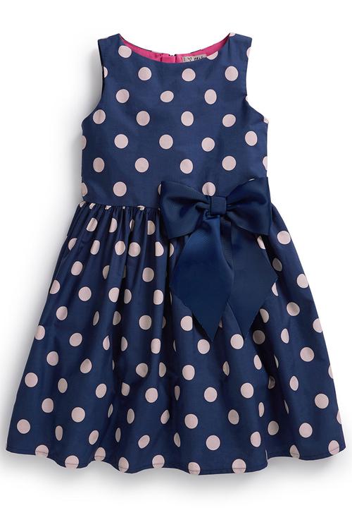 Next - Spotted Prom Dress Navy