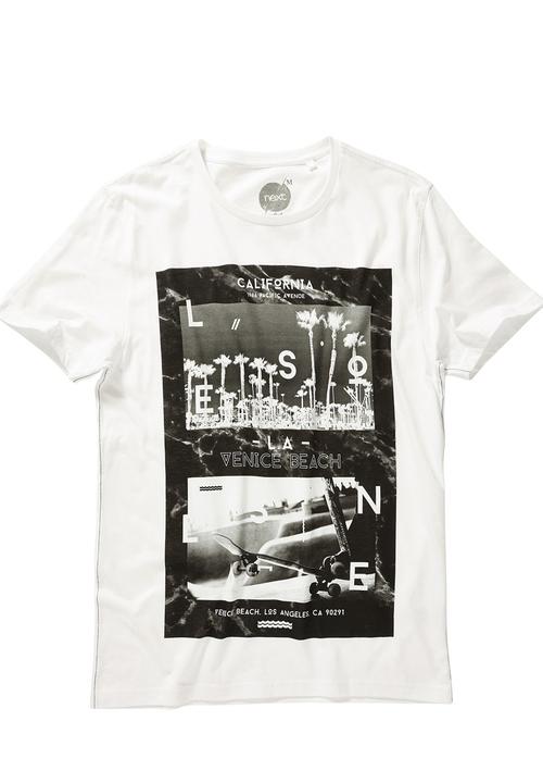 Next - Beach Print T-shirt Black/White