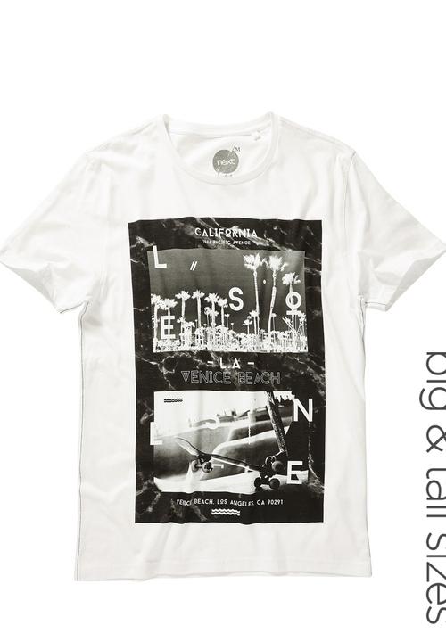 Next - Beach Print T-shirt Black/White