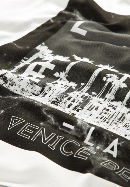 Next - Beach Print T-shirt Black/White