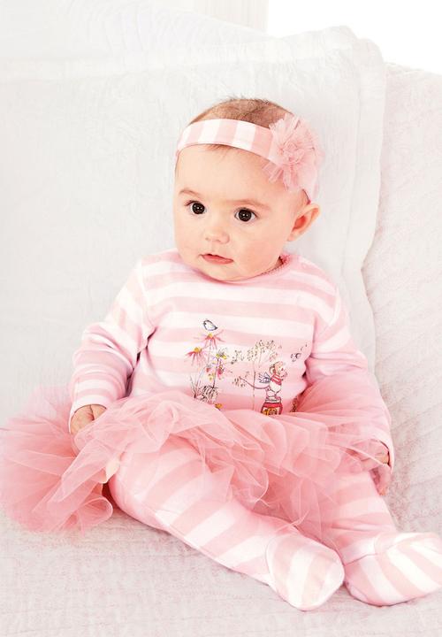 Next - Stripe animal tutu with headband Pale pink