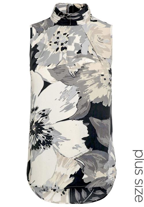Next - Monochrome high-neck top Black/White