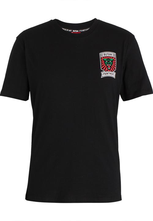Butan - Panthers Football Series Team Cotton T-shirt Black
