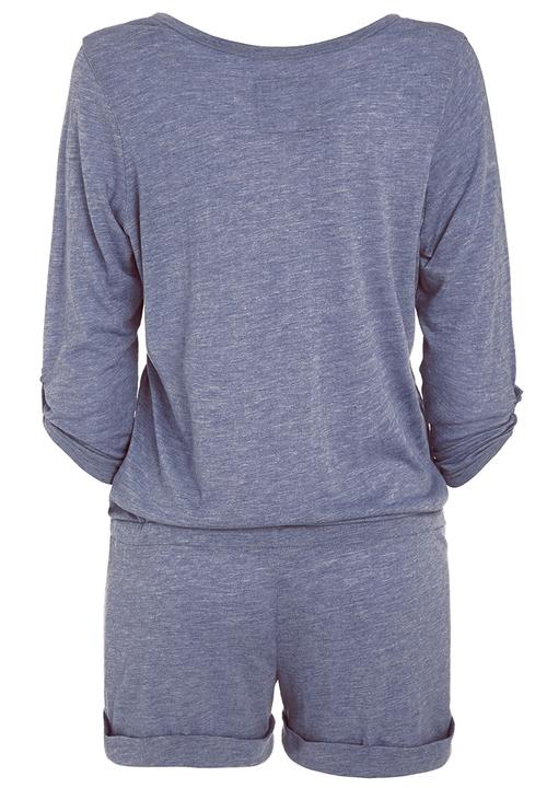 Next - Chambray pointelle playsuit mid Grey