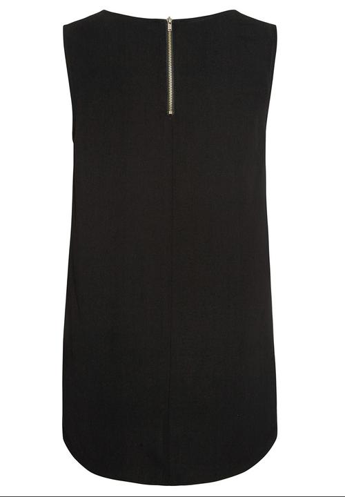 Next - Woven vest in print Black