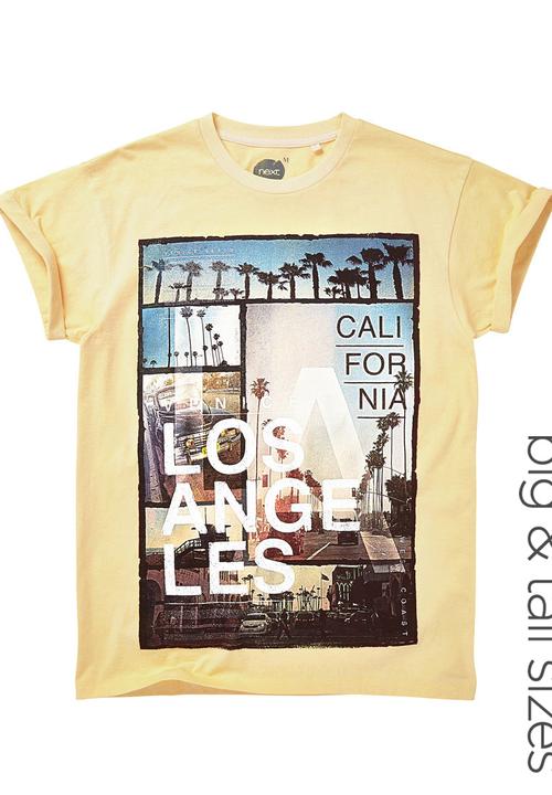 Next - LA Print T-shirt Yellow