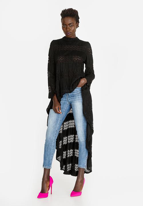 Revenge - Drape Detail Top Black