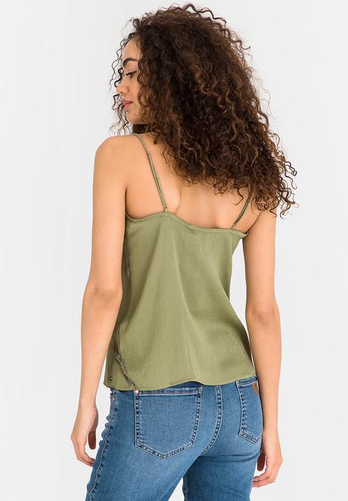 GUESS - Guess Libby Scribble Lace Cami Khaki Green