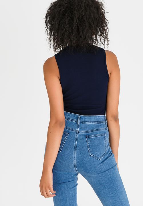 STYLE REPUBLIC - Lace Up Bodysuit Navy