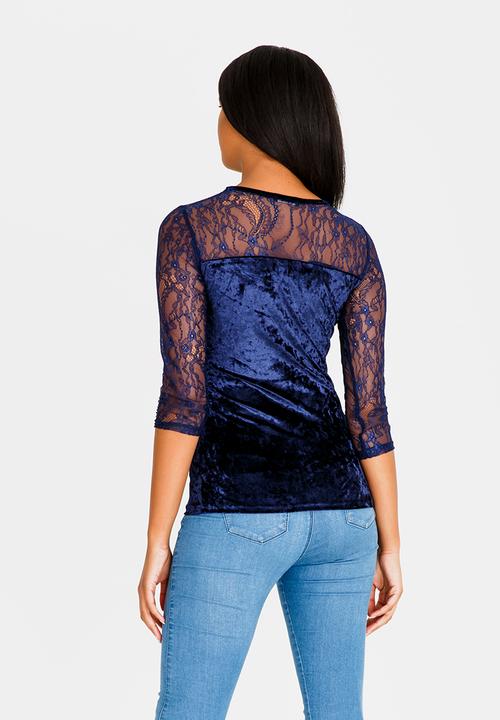 SISSY BOY - Velvet And Lace One Up Navy