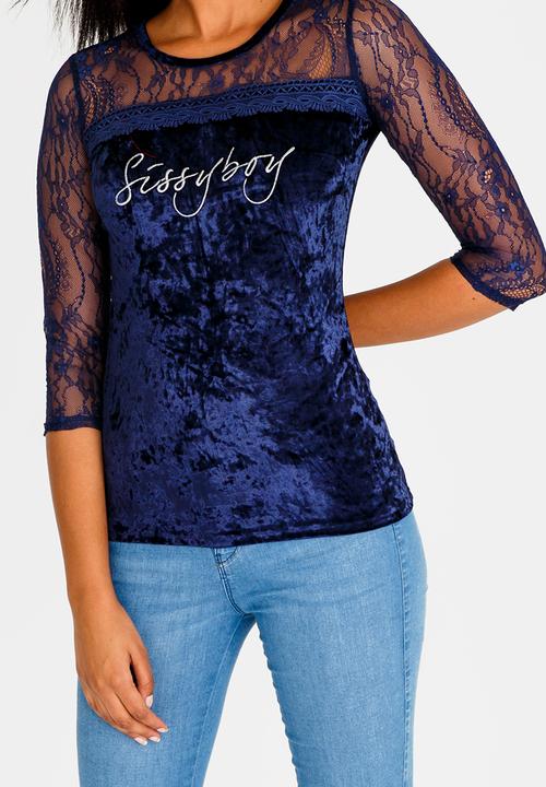 SISSY BOY - Velvet And Lace One Up Navy