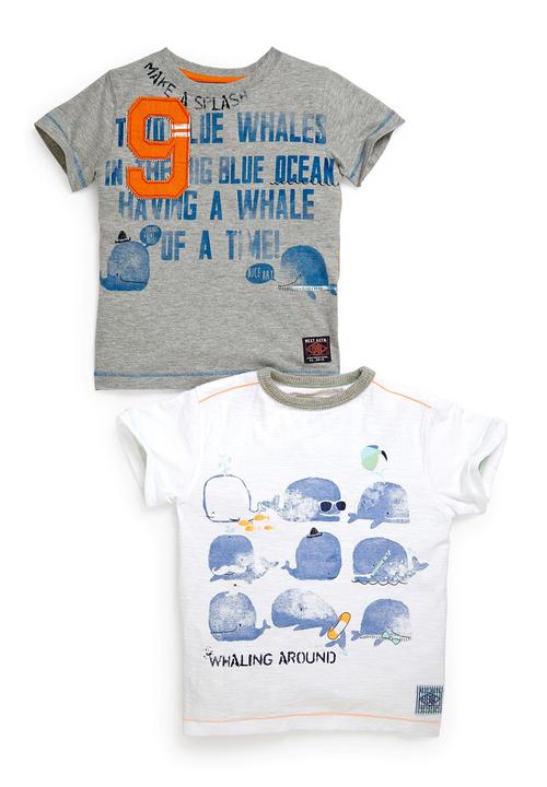 Next - 2-Pack Whale T-Shirts Multi-Colour