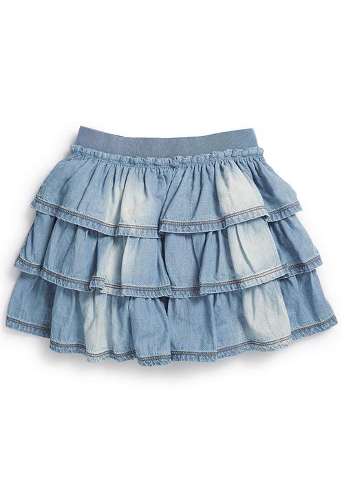 Next - Denim Ra-Ra Skirt Pale Blue