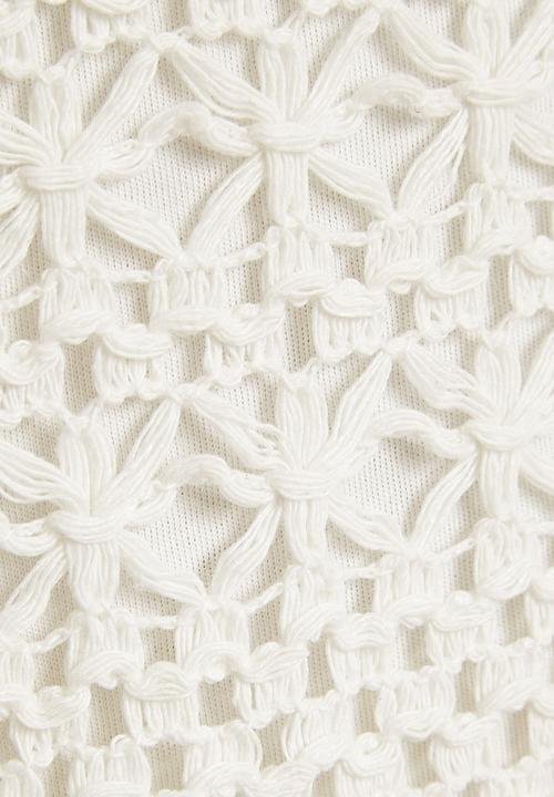 Next - Crochet tunic in stone Stone/Beige