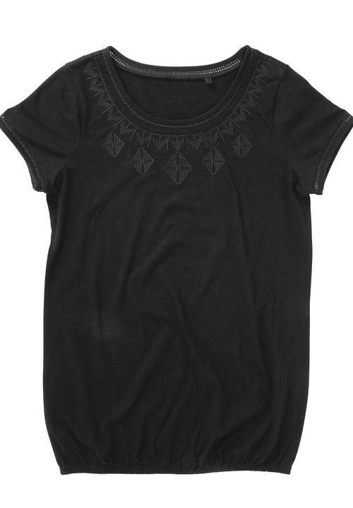 Next - Bubble hem top Black