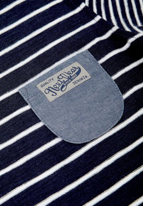 Next - 3-Pack Striped T-Shirts Mid Blue