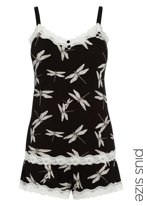 Next - Printed pyjama set Black/White
