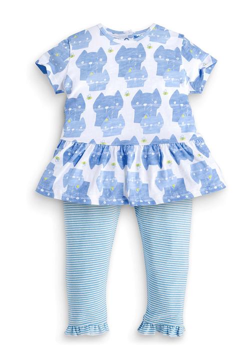 Next - Cat Tunic And Leggings Set Blue/White