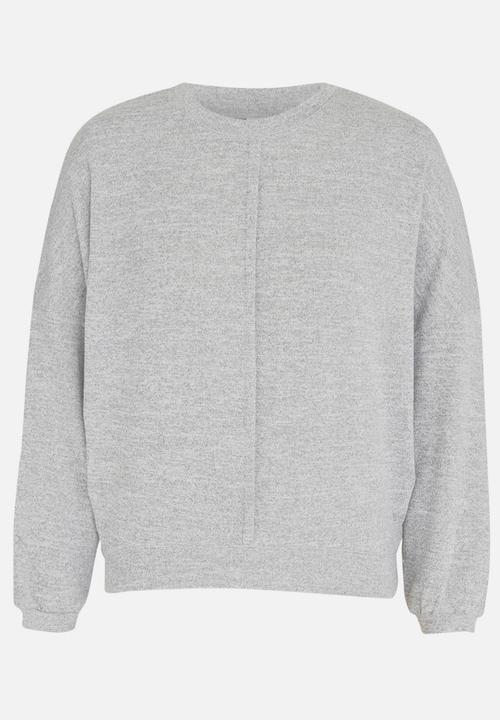 Revenge - Batwing Sleeve Top Pale Grey