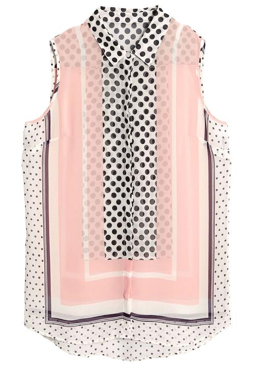 Next - Printed sleeveless shirt pale Pink
