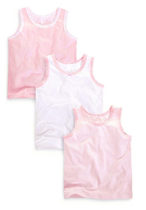 Next - Three Pack Vests Mid Pink