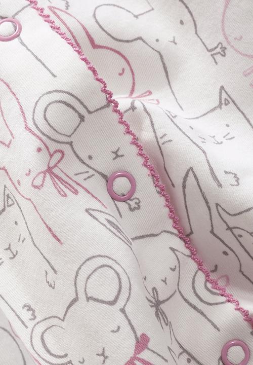 Next - Three Pack Pink Character Sleepsuits Pale Pink