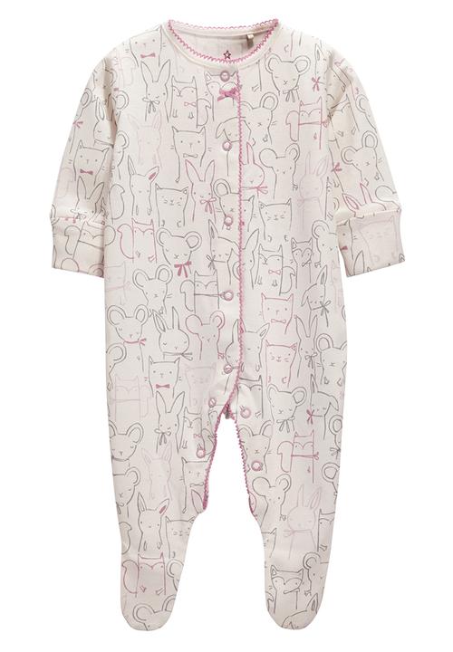 Next - Three Pack Pink Character Sleepsuits Pale Pink