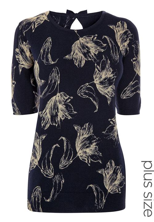 Next - Bow back top  Navy