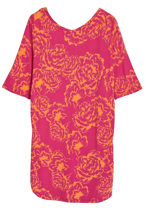 Next - Floral V-neck tunic mid Pink