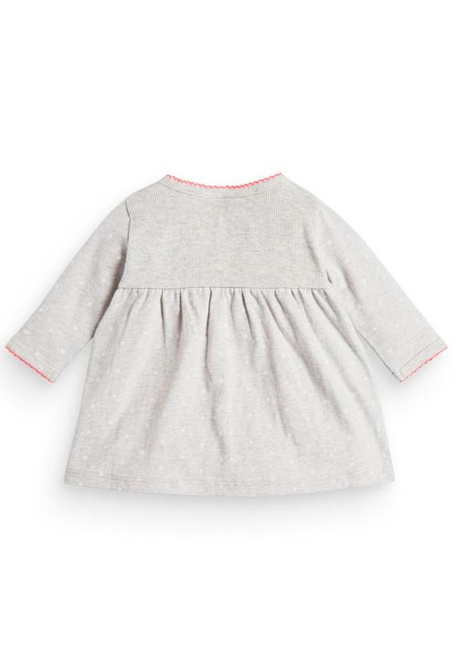 Next - Spot Jersey Dress Pale Grey Pale Grey
