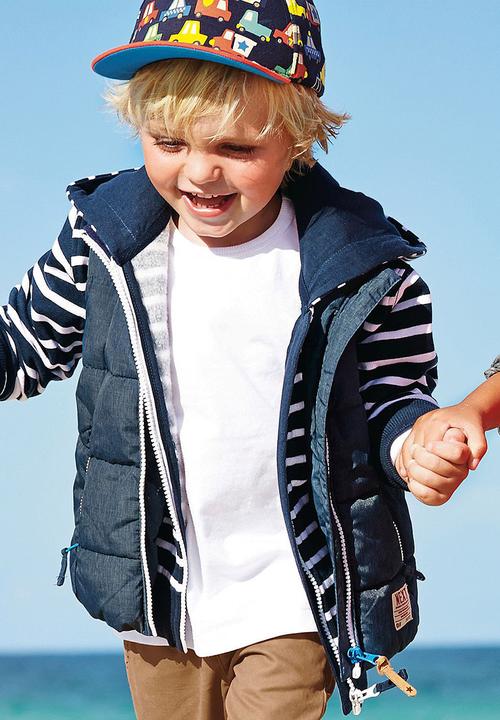 Next - Denim look gilet Mid Blue