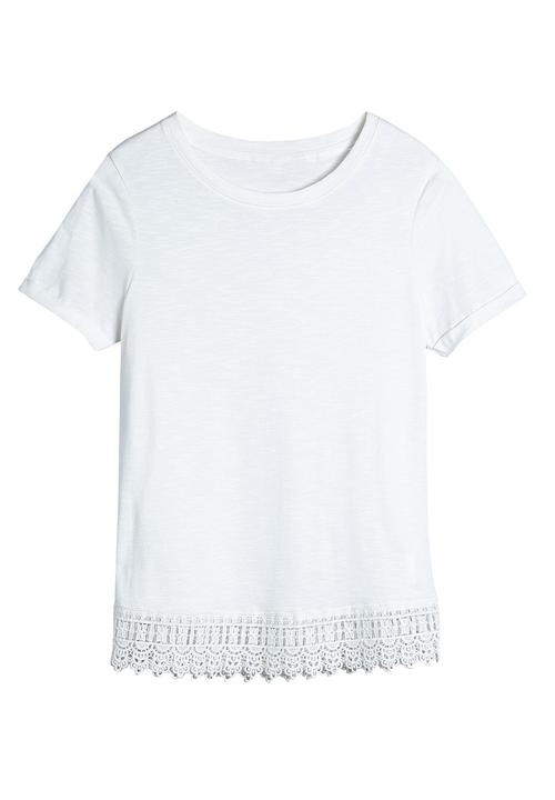 Next - Lace Trim T-shirt White