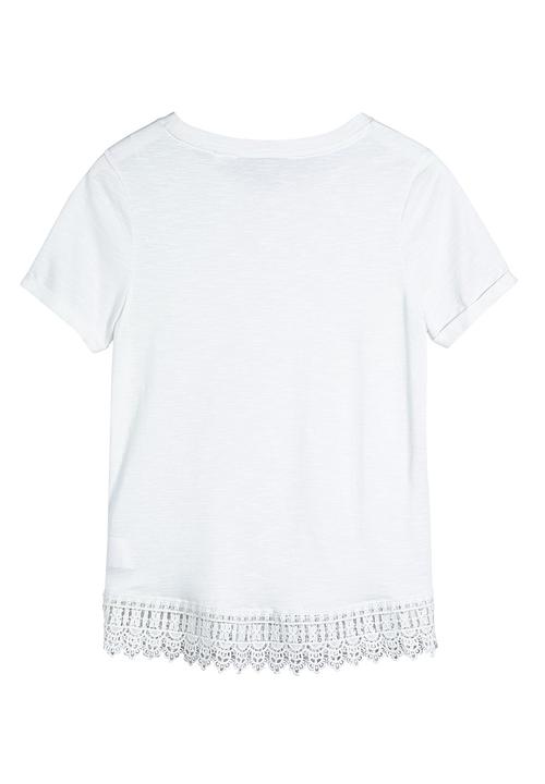 Next - Lace Trim T-shirt White