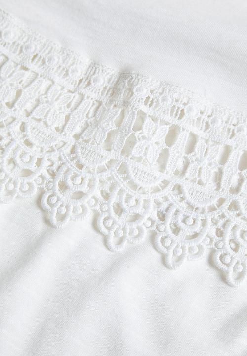 Next - Lace Trim T-shirt White