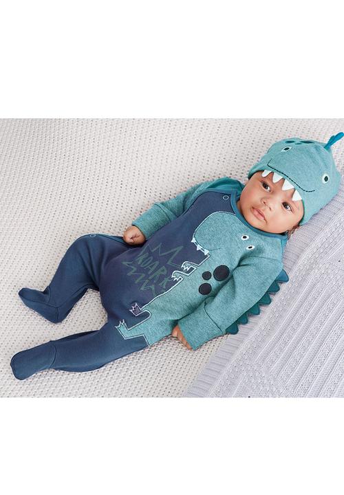 Next - Dino sleepsuit set Blue and White