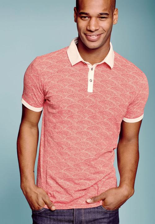 Next - Fan-print Polo Shirt Red