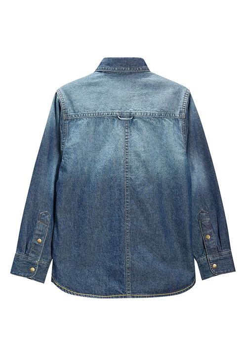 Next - Rinse Wash Denim Shirt Dark Blue