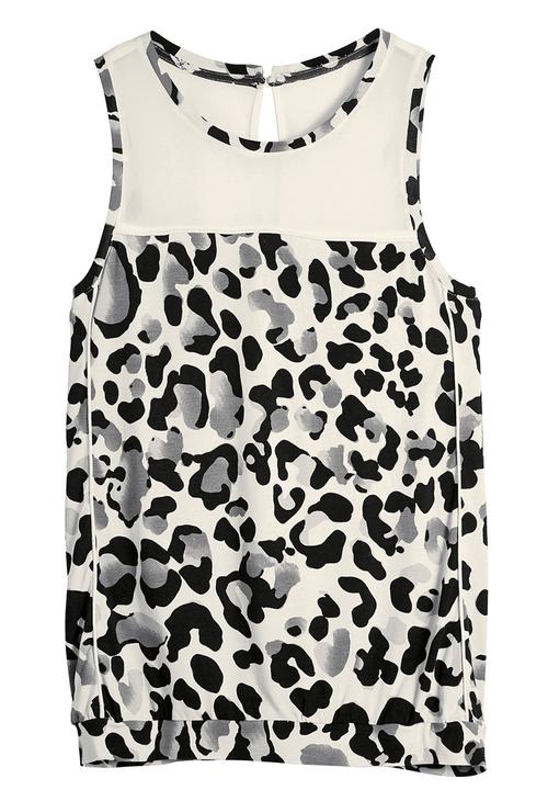 Next - Monochrome Cami Animal Print Black and White