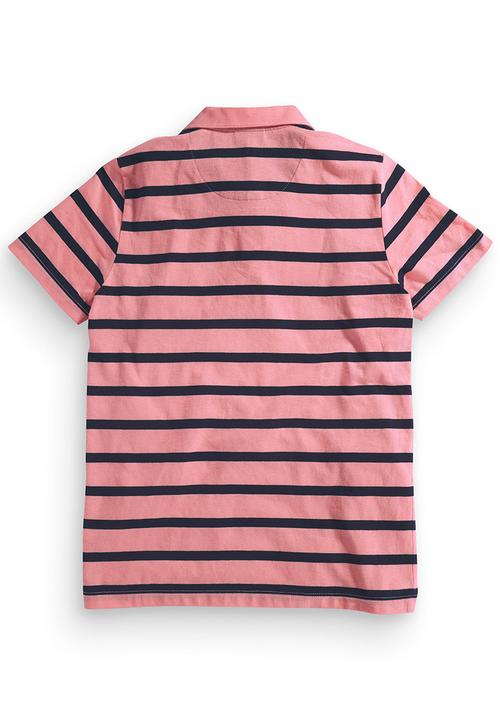 Next - Pink and Navy Stripe Polo Shirt