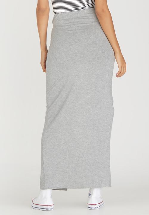c(inch) - Asymmetrical Wrap Skirt Grey Melange