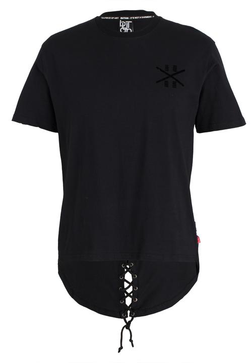 Butan - Aluta Masked Extended Fishtail Tee Black