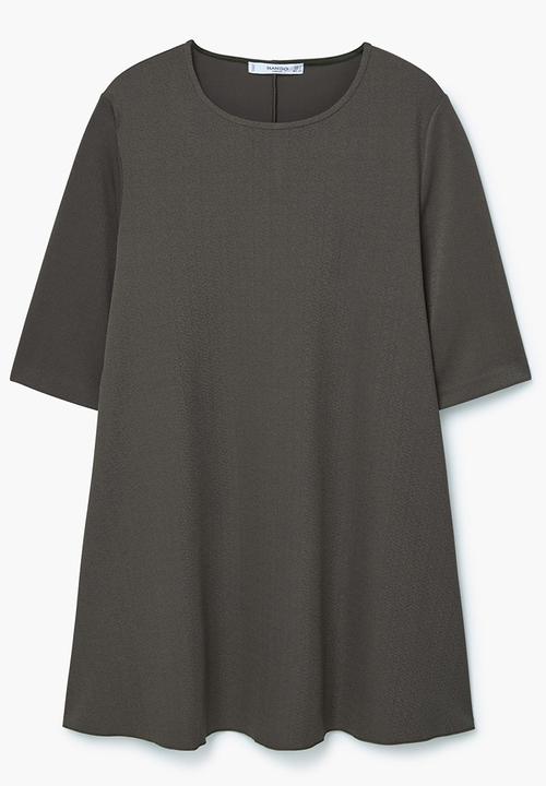 MANGO - Flowy T-shirt Khaki Green