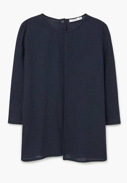 MANGO - Double-layer Blouse Navy