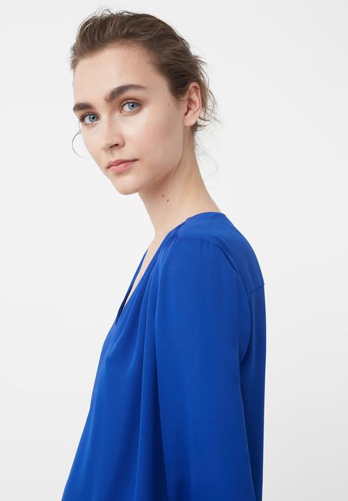 MANGO - Flowy V-Neck blouse Blue