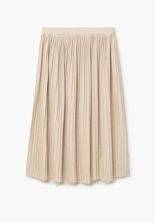 MANGO - Midi Pleated Skirt Gold