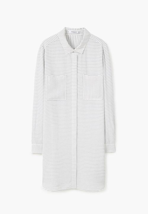 MANGO - Flowy Longer Length Shirt Off White