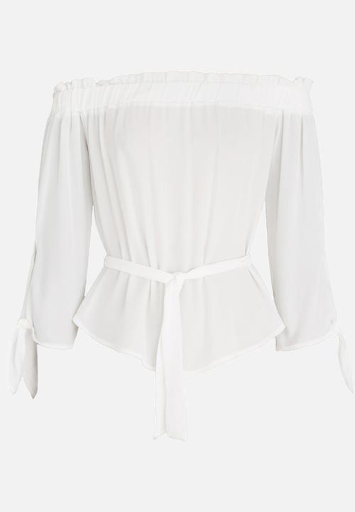 SISSY BOY - Girl Boss Bardot Top Off White