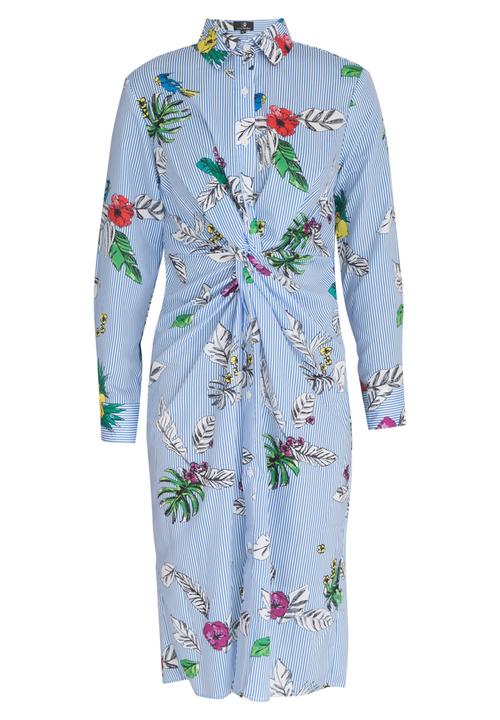 STYLE REPUBLIC - Striped Twist Front Shirt Dress Blue