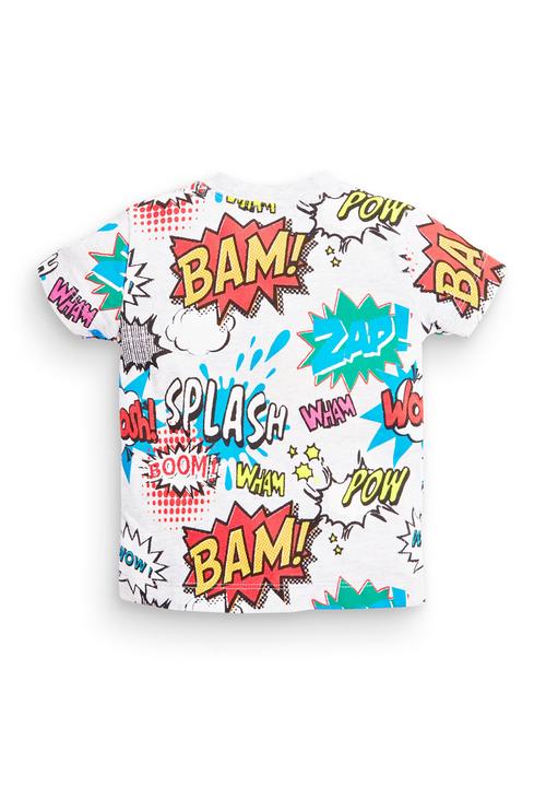 Next - Comic-print T-shirt Pale Grey Pale Grey